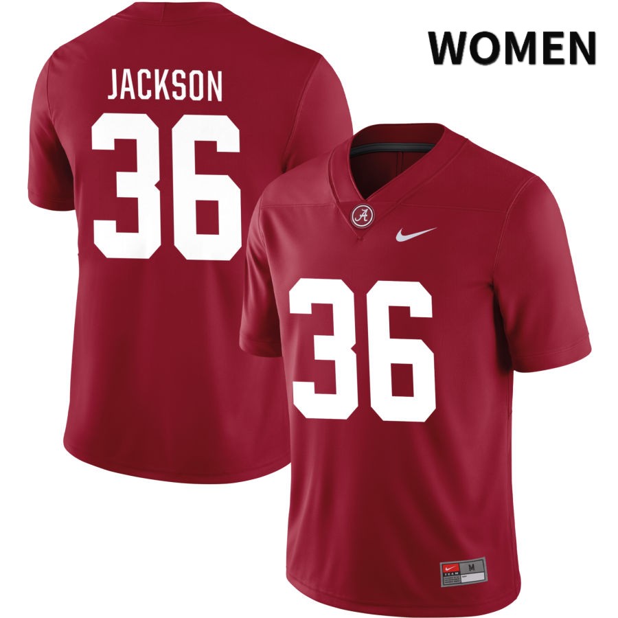 Alabama Crimson Tide Women's Ian Jackson #36 NIL Crimson 2022 NCAA Authentic Stitched College Football Jersey NP16H77VB